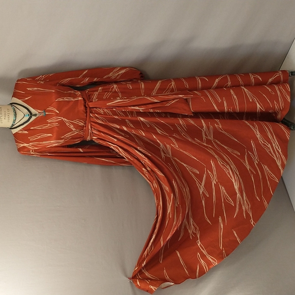 Diarrblu Wrap Dress Wide Flare Skirt Made in Senegal Soft Fabric Feminine Flirty - Picture 1 of 10